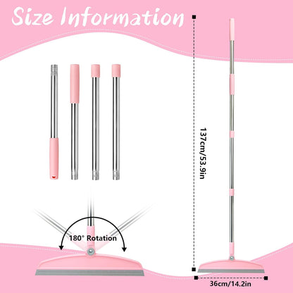 AirBroom Multifunction Silicone Broom, 54 Inch-Gray Pink