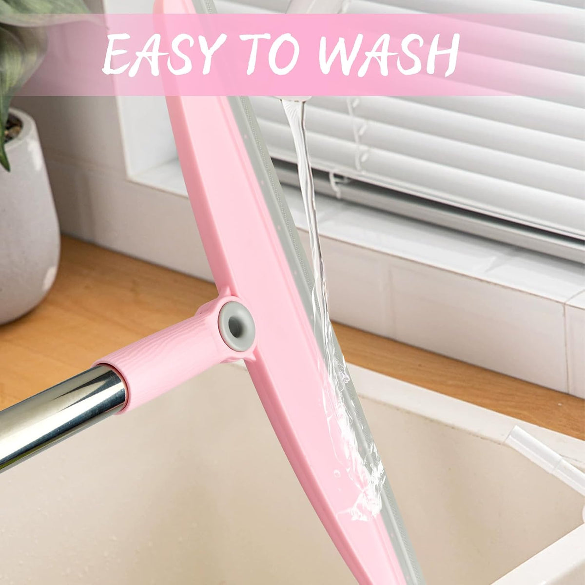 AirBroom Multifunction Silicone Broom, 54 Inch-Gray Pink