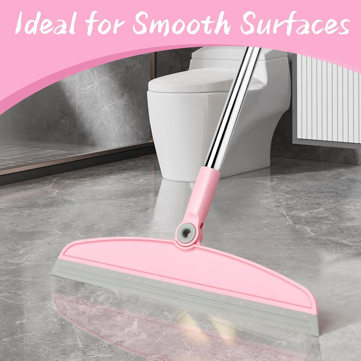 AirBroom Multifunction Silicone Broom, 54 Inch-Gray Pink
