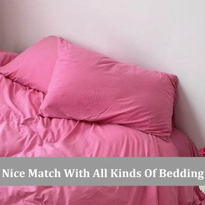 Premium Standard Pillowcases 4 Pack - Pink Queen - Ultra Soft 1800 Thread Count Microfiber- Double Brushed - Allergies Free - Wrinkle Resistant Pillowcase