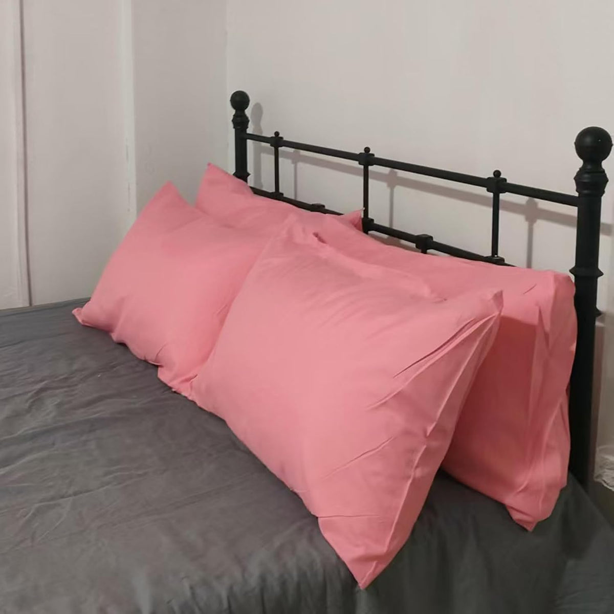 Premium Standard Pillowcases 4 Pack - Pink Queen - Ultra Soft 1800 Thread Count Microfiber- Double Brushed - Allergies Free - Wrinkle Resistant Pillowcase