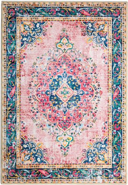 Small Area Rug 2x3 Pink Boho Bathroom Rug for Entryway Kitchen