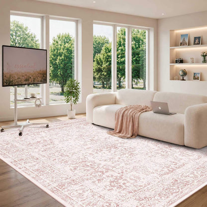 Pink Rug for Girls Bedroom Washable 6x9 Area Rugs for Living Room