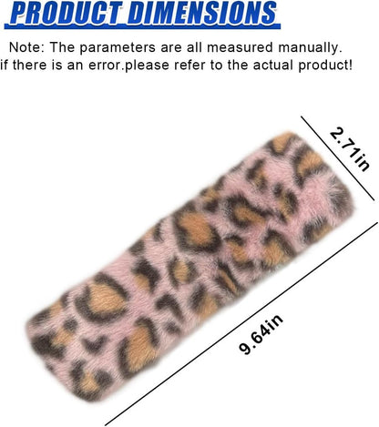 2PCS Leopard Print Car Seat Belt Cover, for Comfort Driving (Pink)