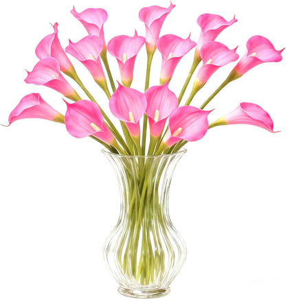 Pink Calla Lily Artificial Flowers 22pcs 25" Faux Calla Lillies