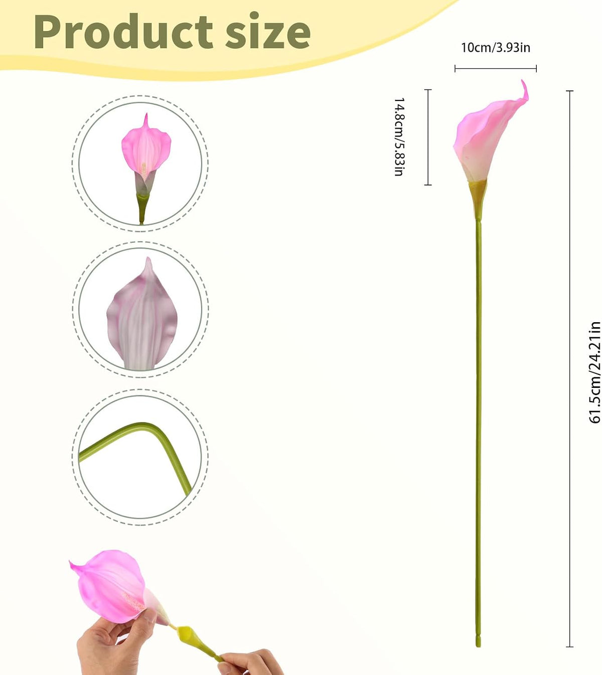 Pink Calla Lily Artificial Flowers 22pcs 25" Faux Calla Lillies
