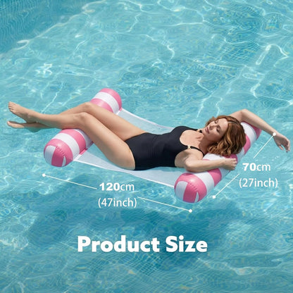 5 Pack Inflatable Pool Floats Adult Size Water Hammock,Hammock Floats for Adults,4-in-1 Multi-Purpose Pool Floating Toys,Pool Rafts Lounge Chairs Floaties,for Adults Vacation Fun and Rest