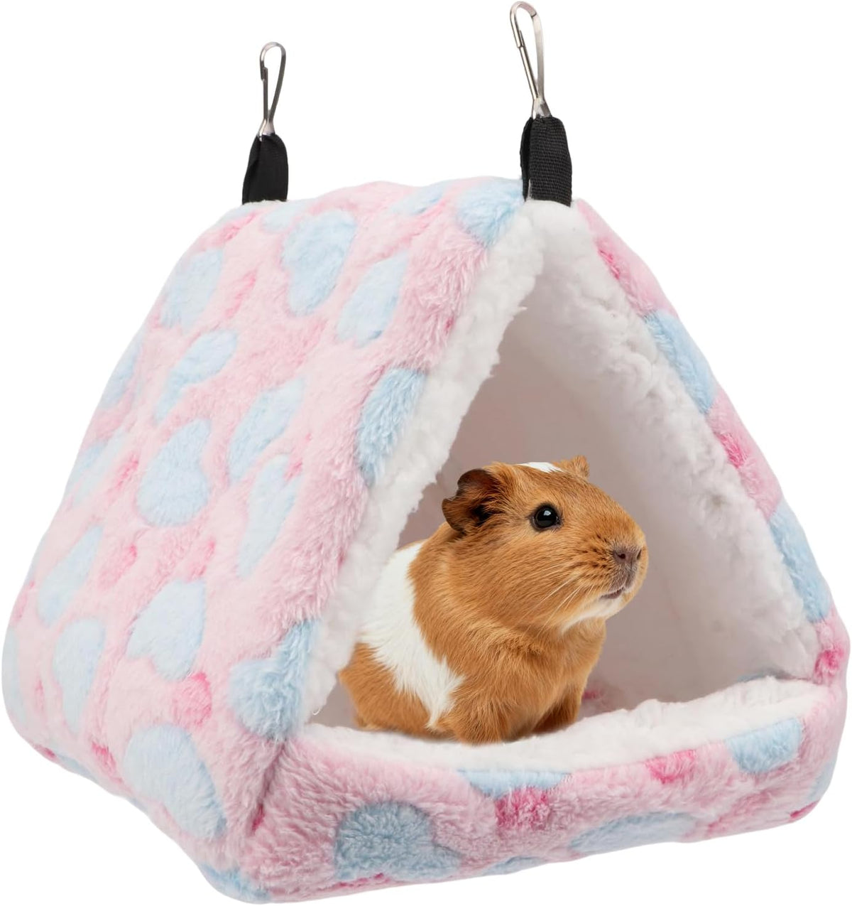 Sugar Glider Bed Cozy Small Animal Hammock Hanging House Washable Warm Guinea Pig Hideout Hamster Cave Accessories for Rat Hamster Gerbil Sugar Glider Chinchilla Squirrel and Bird (Large Pink)