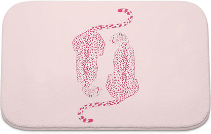 Preppy Pink Leopard Bath Mat