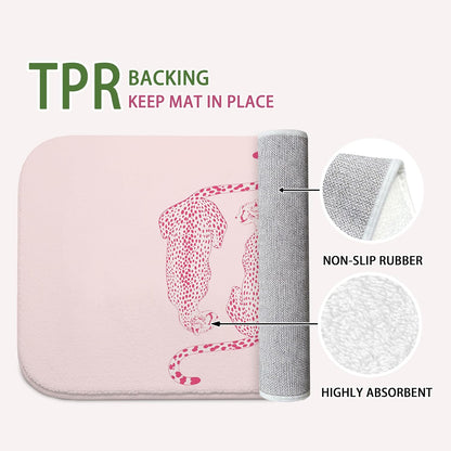 Preppy Pink Leopard Bath Mat
