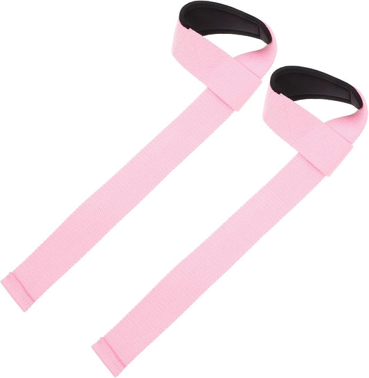 2pcs Pink Wrist Protector Weightlifting Straps with Anti-slip Grip for Women, Training Wrist Support Wraps for Deadlift and Workout Fitness