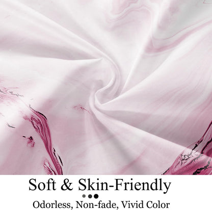 Pink Shower Window Curtains, Modern Abstract Marble Bathroom Window Curtain Small Short Bathroom Window Curtain Waterproof Fabric Machine Washable 8 PCS Hooks,40" Wx36 L