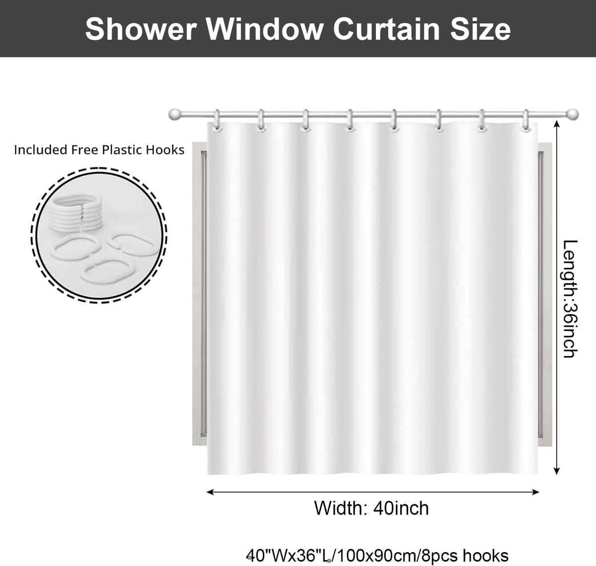 Pink Shower Window Curtains, Modern Abstract Marble Bathroom Window Curtain Small Short Bathroom Window Curtain Waterproof Fabric Machine Washable 8 PCS Hooks,40" Wx36 L