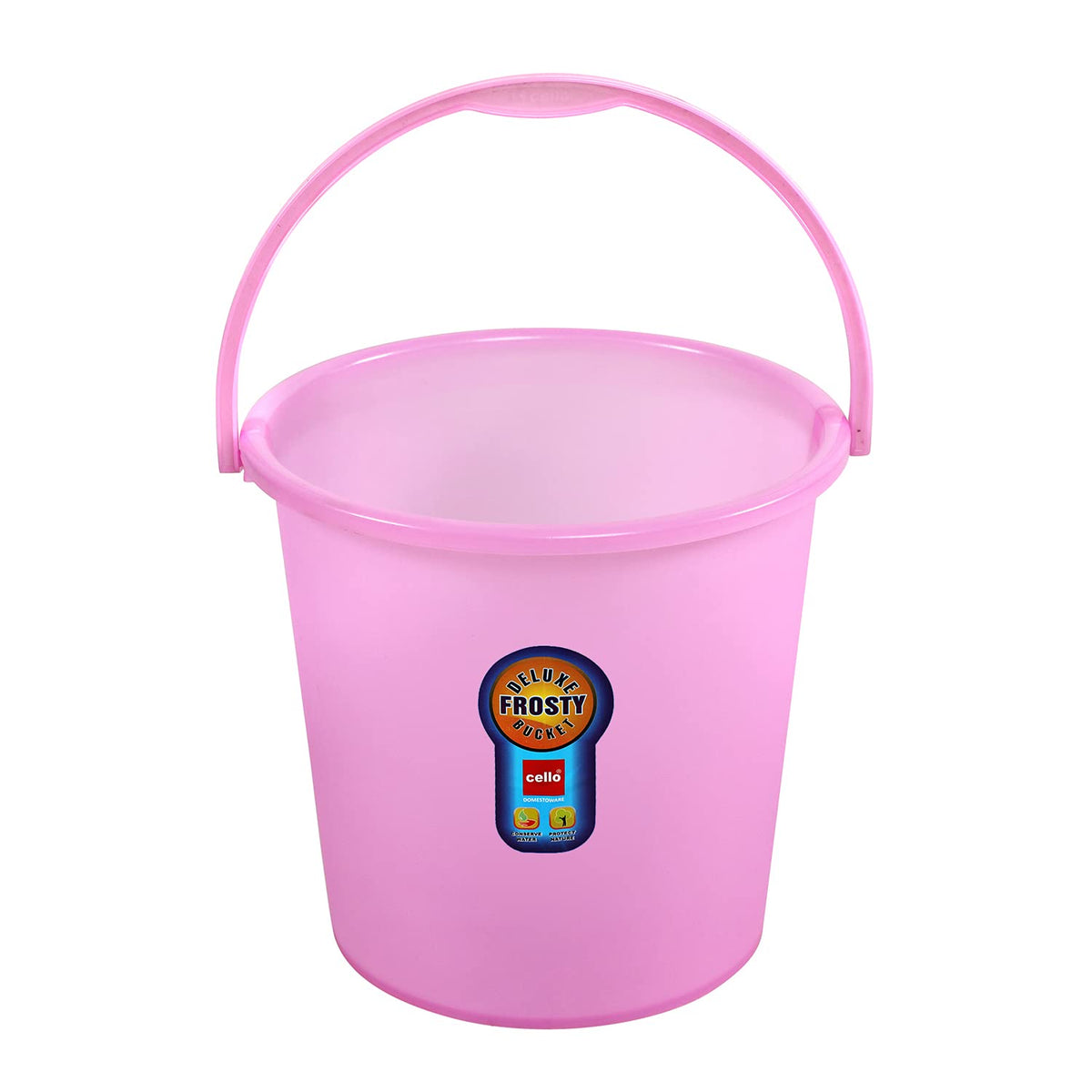 Plastic Frosty Bucket Delux | Light Weight and Easy to Carry | Strong and Durable Buckets | Perfect for Use in Bathrooms, Kitchen & Wet Utility Areas | 20 Litre | Pink