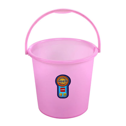 Plastic Frosty Bucket Delux | Light Weight and Easy to Carry | Strong and Durable Buckets | Perfect for Use in Bathrooms, Kitchen & Wet Utility Areas | 20 Litre | Pink