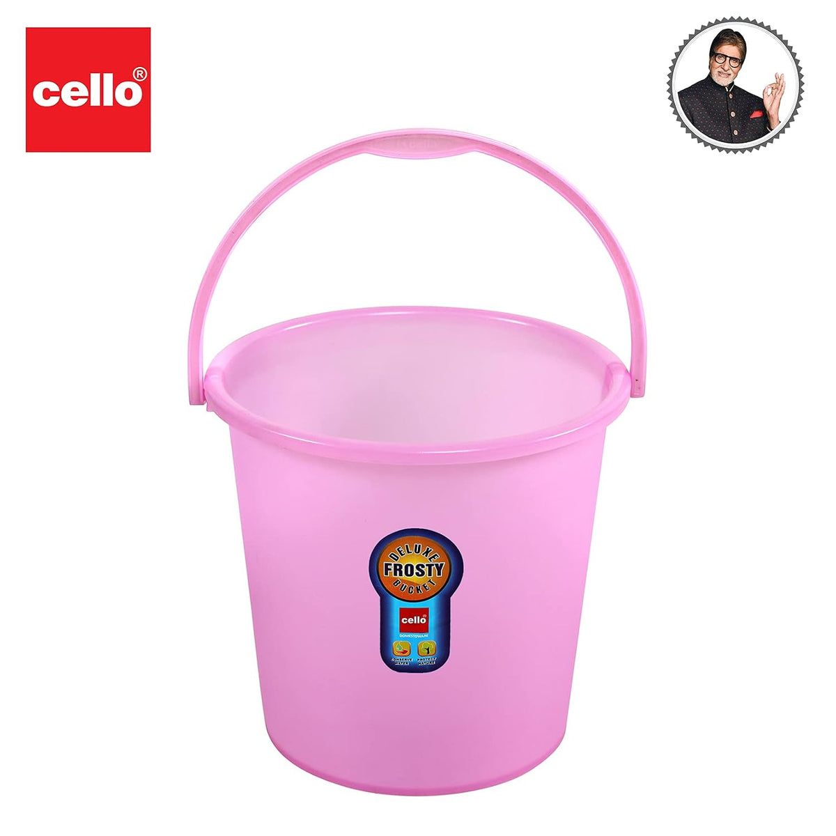 Plastic Frosty Bucket Delux | Light Weight and Easy to Carry | Strong and Durable Buckets | Perfect for Use in Bathrooms, Kitchen & Wet Utility Areas | 20 Litre | Pink