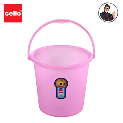 Plastic Frosty Bucket Delux | Light Weight and Easy to Carry | Strong and Durable Buckets | Perfect for Use in Bathrooms, Kitchen & Wet Utility Areas | 20 Litre | Pink