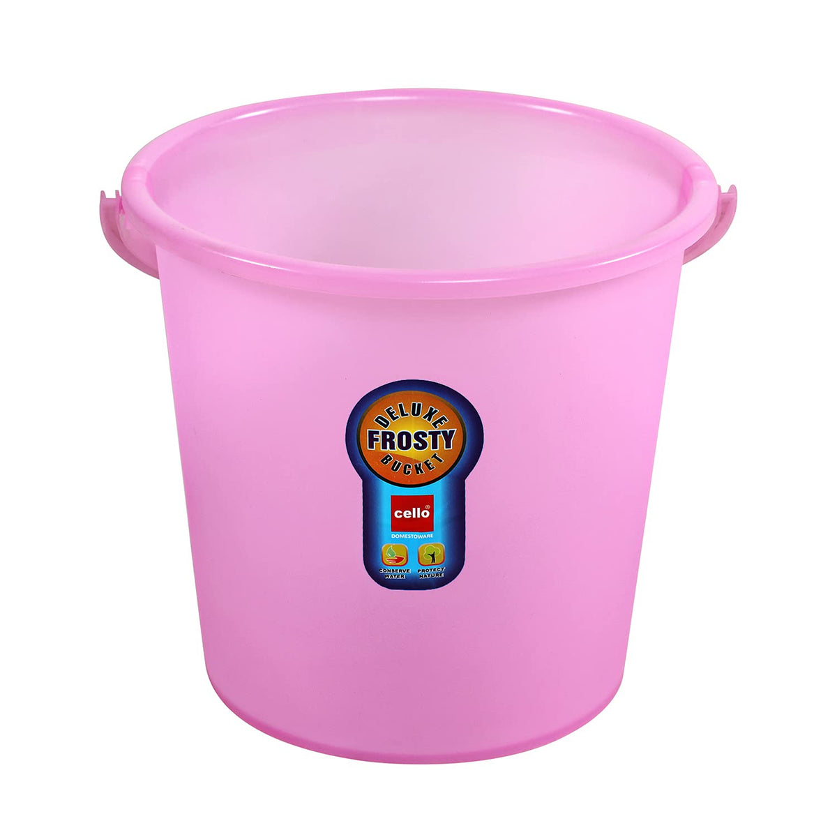 Plastic Frosty Bucket Delux | Light Weight and Easy to Carry | Strong and Durable Buckets | Perfect for Use in Bathrooms, Kitchen & Wet Utility Areas | 20 Litre | Pink