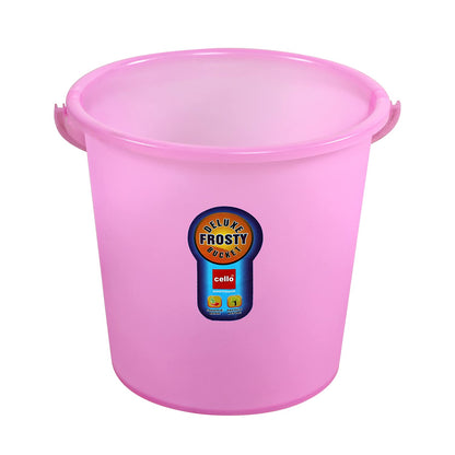 Plastic Frosty Bucket Delux | Light Weight and Easy to Carry | Strong and Durable Buckets | Perfect for Use in Bathrooms, Kitchen & Wet Utility Areas | 20 Litre | Pink