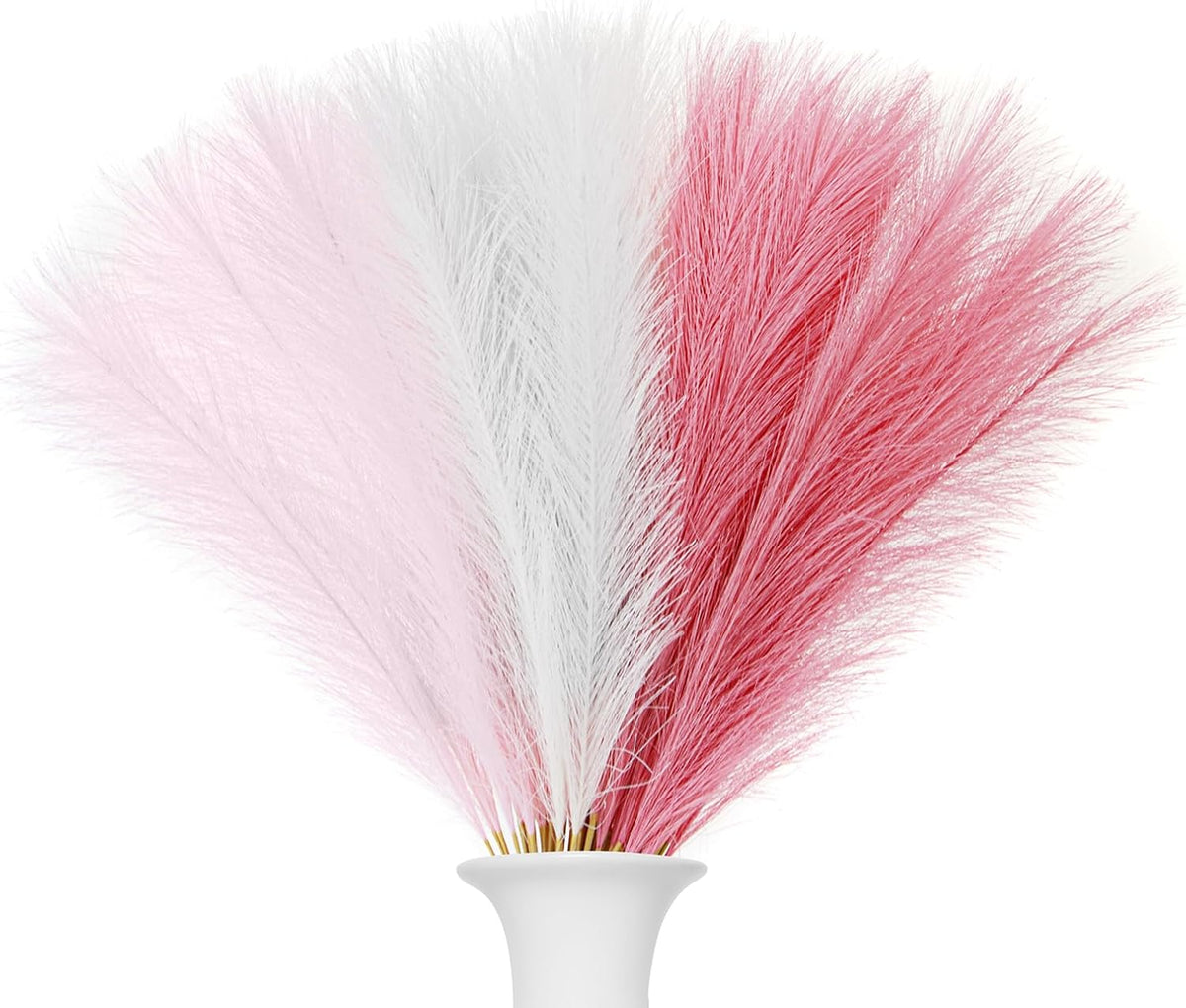 30Pcs Faux Pampas Grass,21.6" Artificial Pompous Grass for Home Wedding Boho Valentine St. Patrick Independence Halloween Fall Christmas Party Decor,Blush Pink White