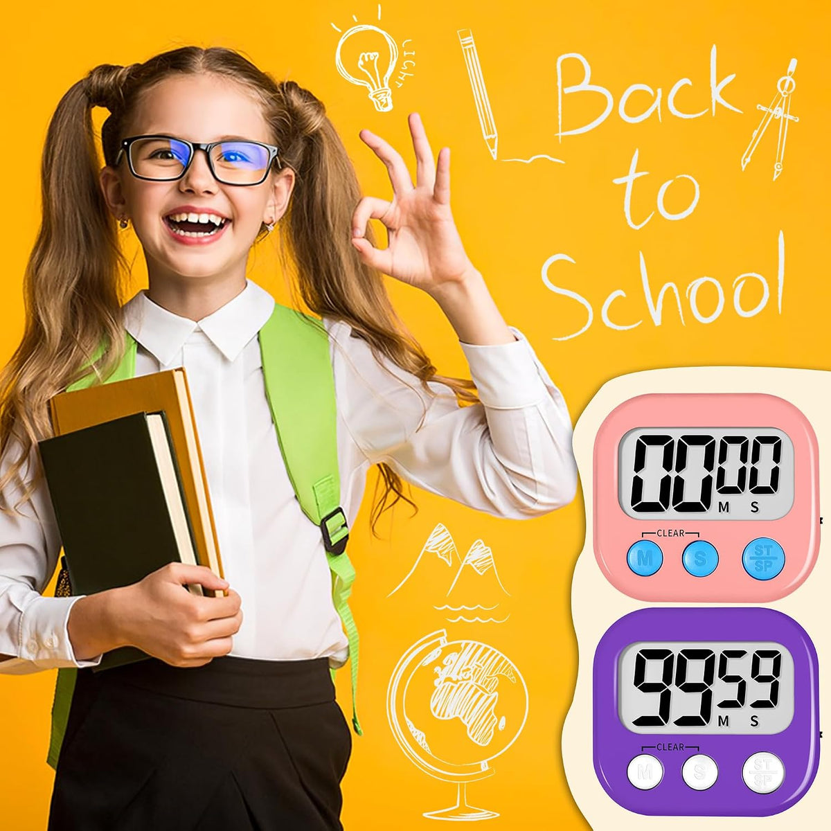 Classroom Timer for Kids Teachers 2 Pack Digital Timers Pur Pk
