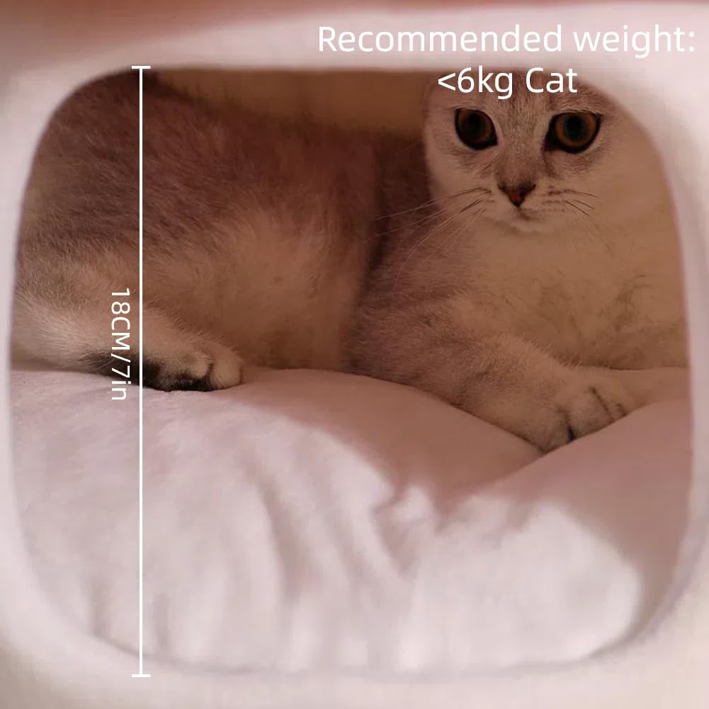 Mushroom Shape Cat House Cow Shape Cats Cave Bed Semi-Enclosed Cave-Style Warm Cat House Pet Nest for Cats Small Dogs