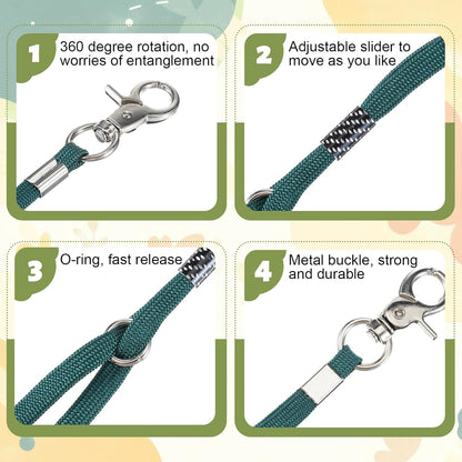 Pet Dog Grooming Loop, 2 Pcs Adjustable Nylon Restraint Noose Fixed Dogs Cat Safety Tether Straps Standard Dog Leashes for Pet Grooming Table Bathtub (Black, Green)