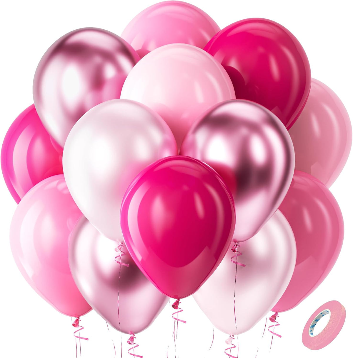 Pink Balloons Set 60pcs 12 inch