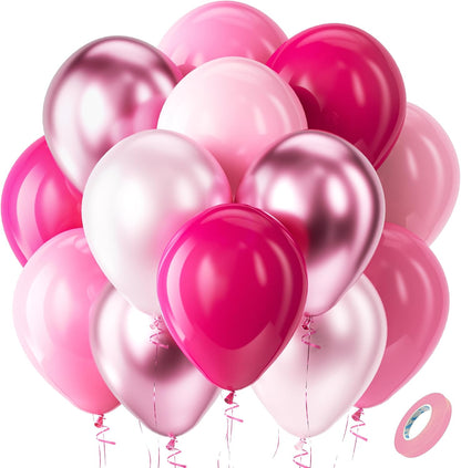 Pink Balloons Set 60pcs 12 inch