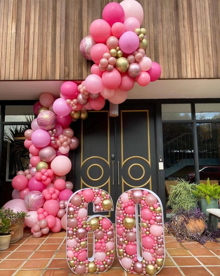 Pink Balloons Set 60pcs 12 inch