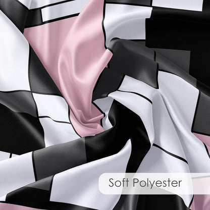 Modern Pink Shower Curtain for Bathroom, Grey Black and White Abstract Mid Century Minimalist Geometric Shower Curtains 72X72 inch Polyester Fabric Bathroom Decoration Bath Curtains Hooks Included