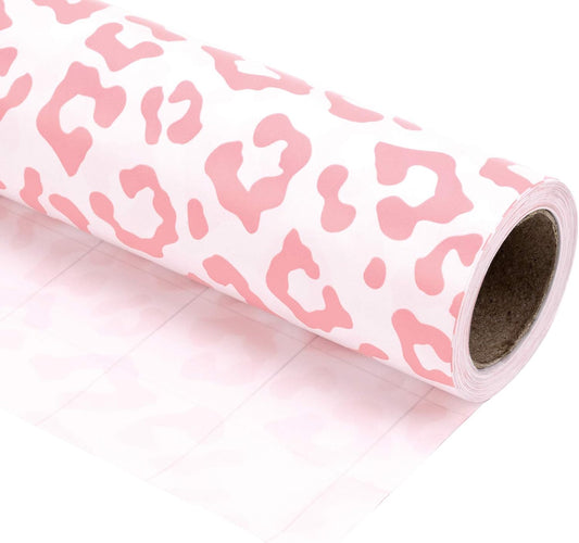 30 Inch Leopard Wrapping Paper Roll - Pink Leopard Print for Birthday, Holiday, Wedding, Party, Baby Girl Present Packing - 30 inch x 33 feet