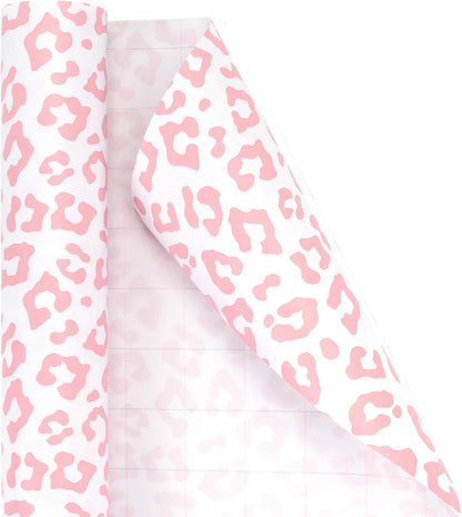 30 Inch Leopard Wrapping Paper Roll - Pink Leopard Print for Birthday, Holiday, Wedding, Party, Baby Girl Present Packing - 30 inch x 33 feet