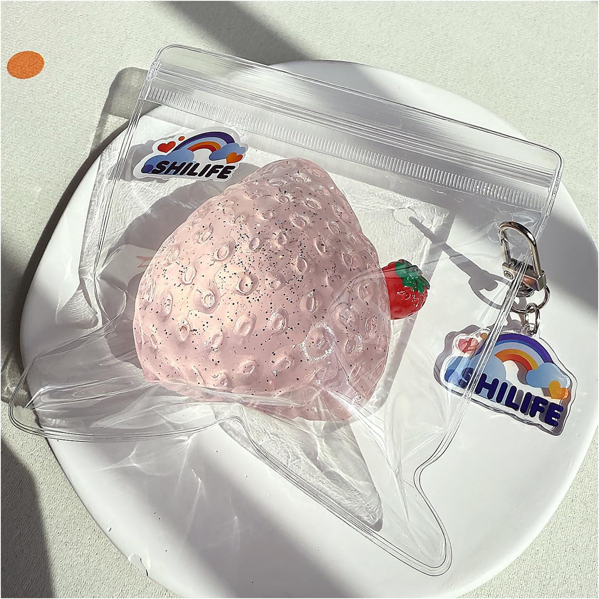 Taba Squishy Strawberry Kawaii Stress Ball , Crystal, 1pcs