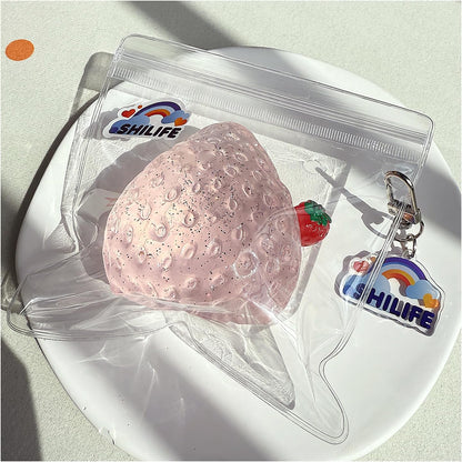 Taba Squishy Strawberry Kawaii Stress Ball , Crystal, 1pcs