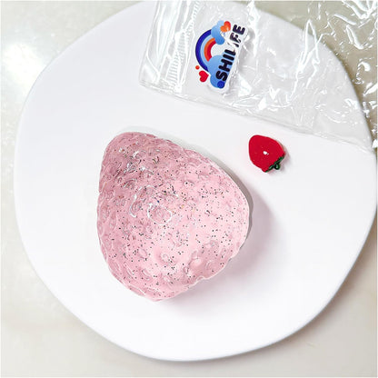 Taba Squishy Strawberry Kawaii Stress Ball , Crystal, 1pcs