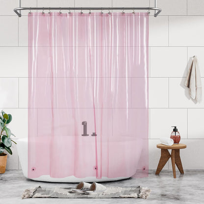 Clear Pink Shower Curtain Liner Standard Size