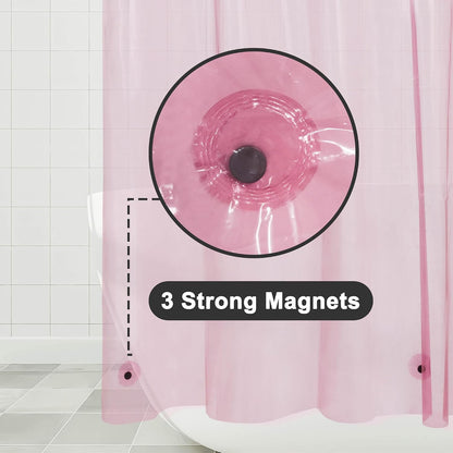 Clear Pink Shower Curtain Liner Standard Size