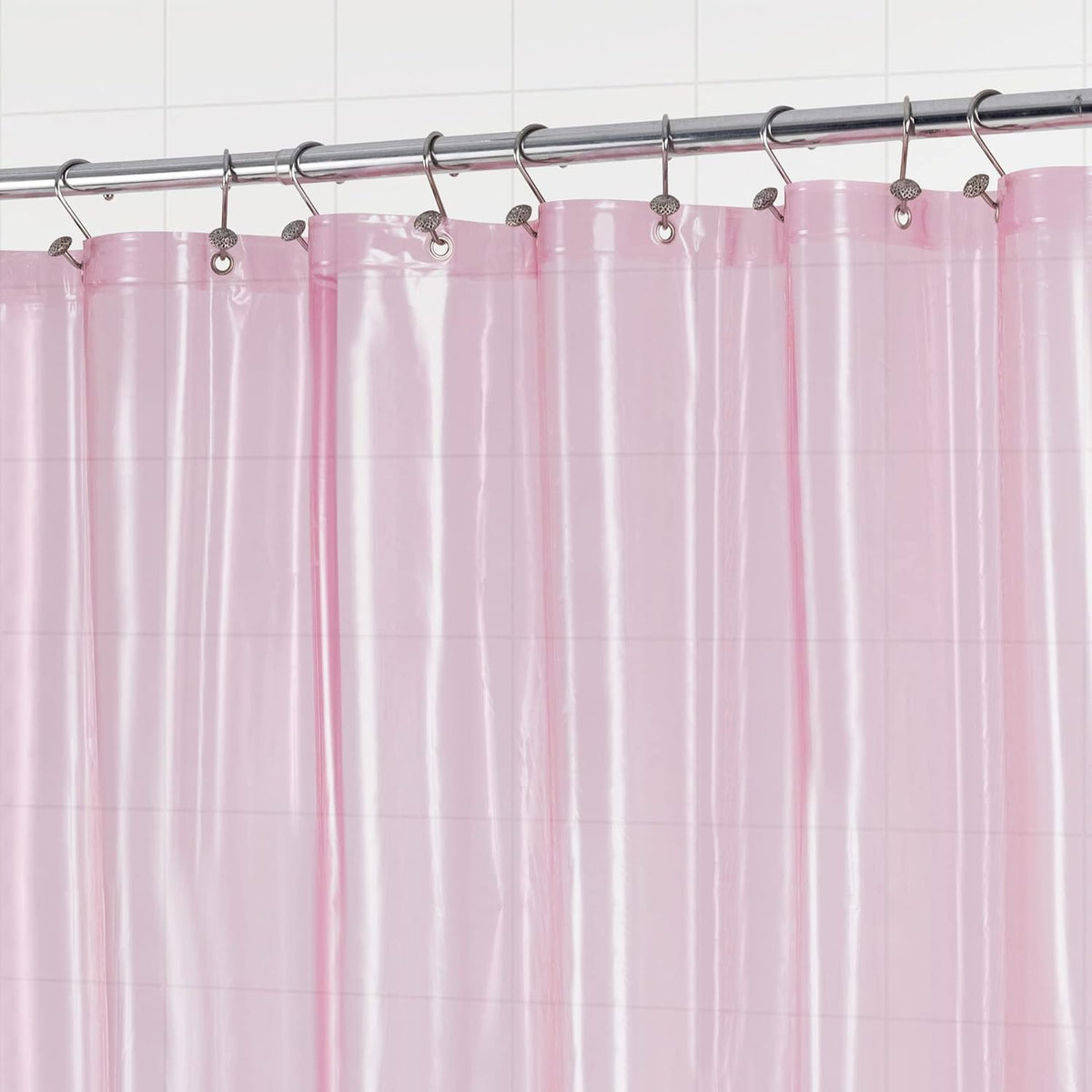 Clear Pink Shower Curtain Liner Standard Size