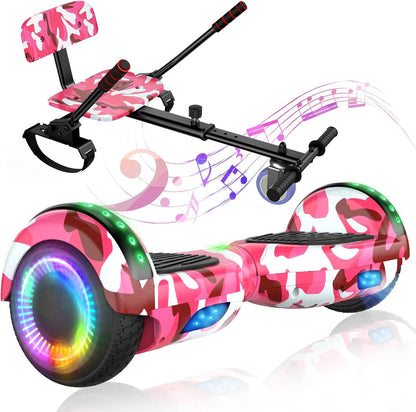 Self-Balancing Scooter with Seat Attachment Adjustable Frame