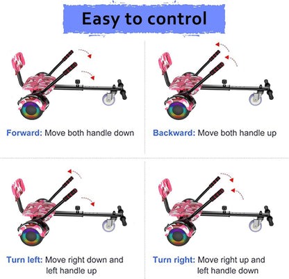 Self-Balancing Scooter with Seat Attachment Adjustable Frame