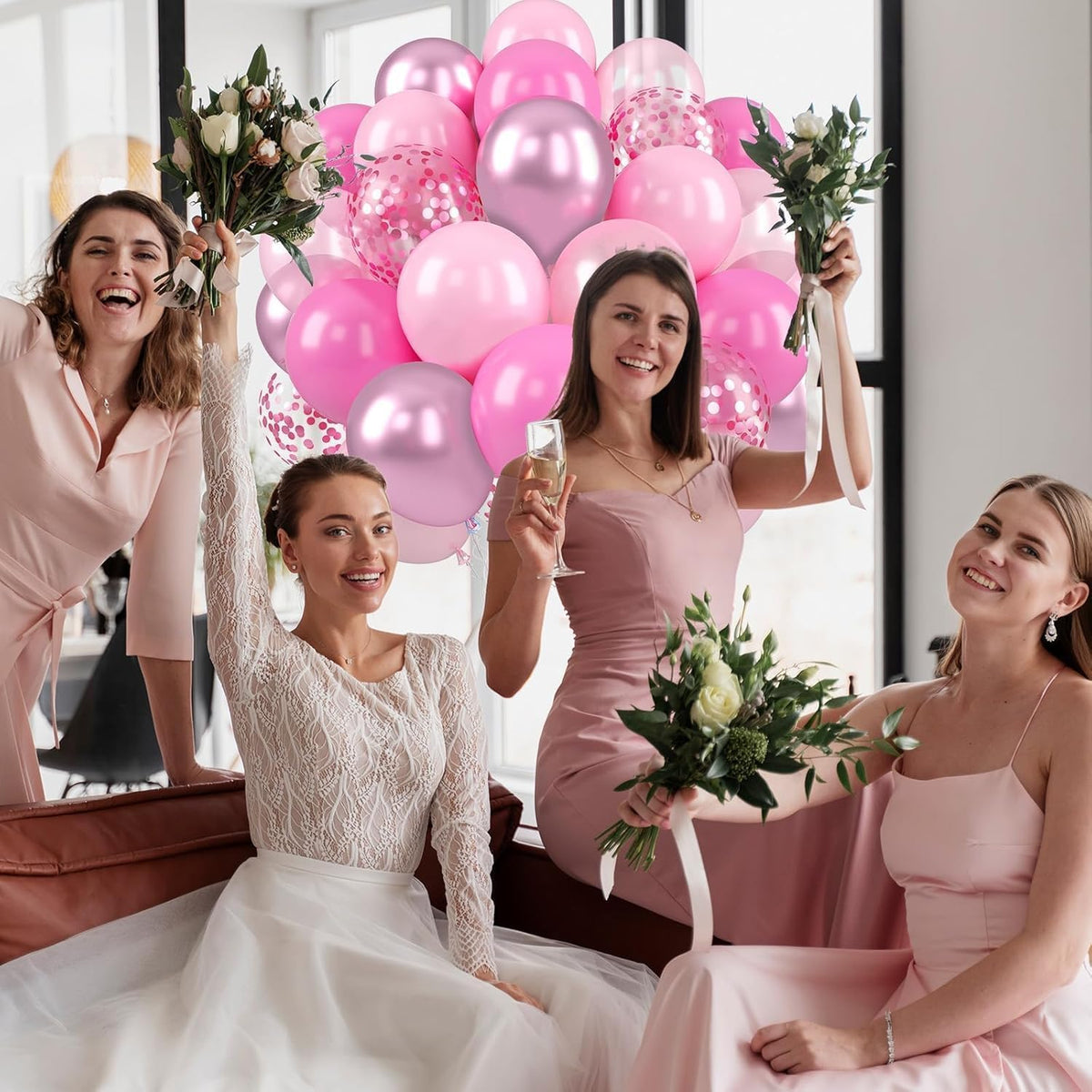 Pink Balloons, 50 Pcs Light Pink for Girls Princess Baby Shower Party Decor