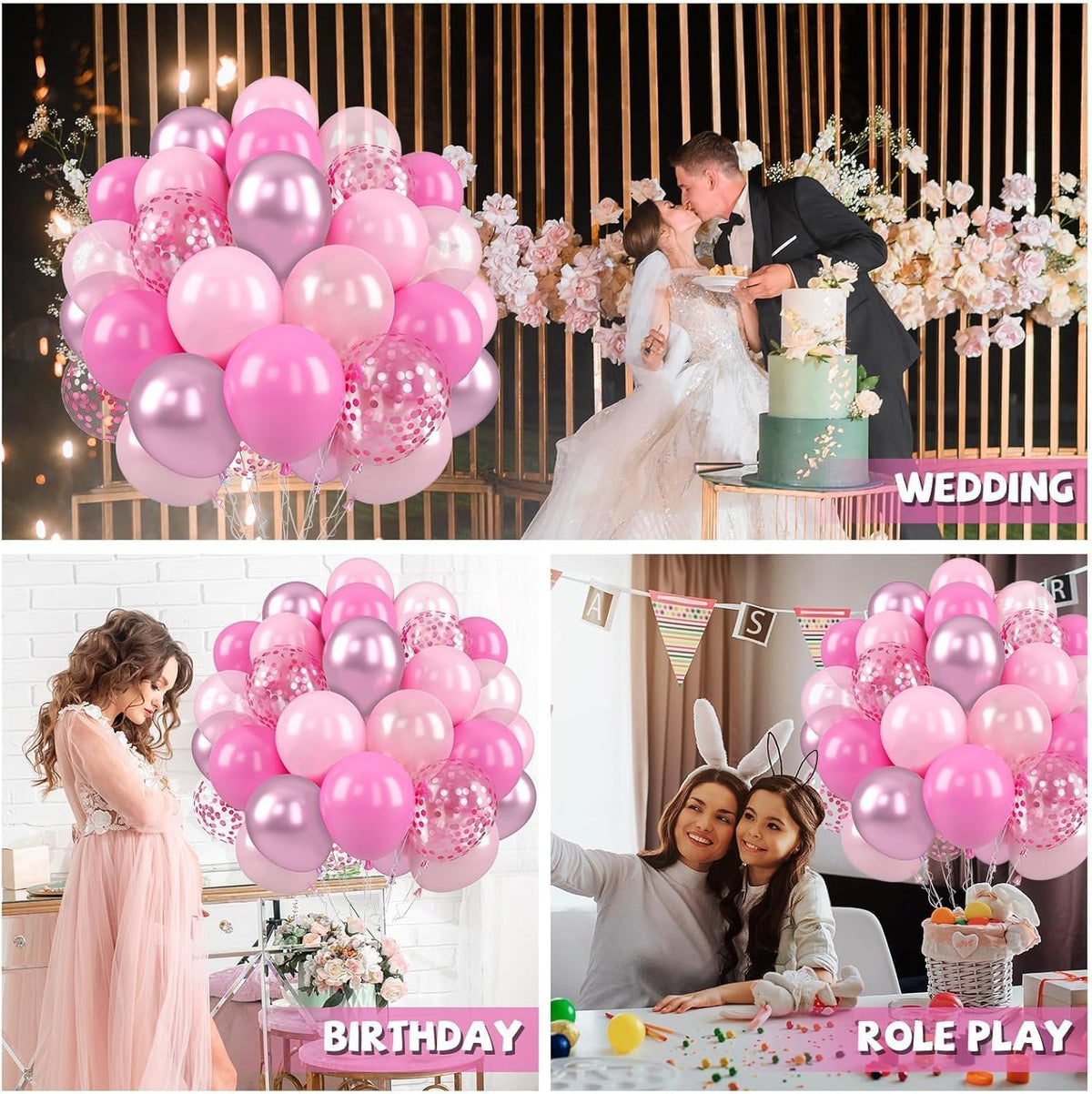 Pink Balloons, 50 Pcs Light Pink for Girls Princess Baby Shower Party Decor
