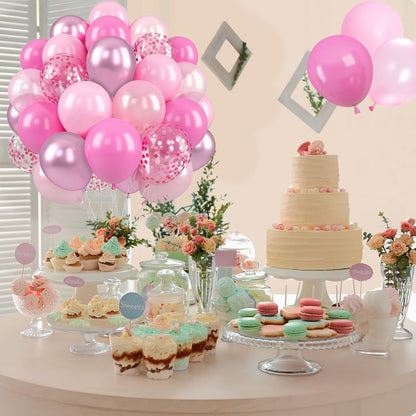 Pink Balloons, 50 Pcs Light Pink for Girls Princess Baby Shower Party Decor