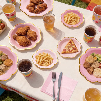 60 PCS Pink Paper Plates and Napkins Party Supplies for 20 Guests