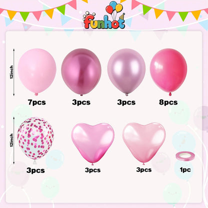 Pink Balloons for Women Birthday Party Decorations