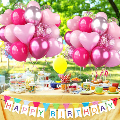 Pink Balloons for Women Birthday Party Decorations