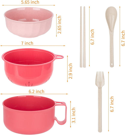 Large Ramen Bowl,40oz Ramen Noodle Bowls Microwavable, Ramen Cooker with strainer, Microwave Pasta Cooker, Gift for College Boys Girls Male Female Dorm Room Essentials Instant Lunch
