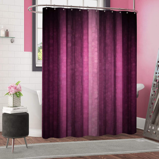 Pink Abstract Ombre Striped Shower Curtain,72x72