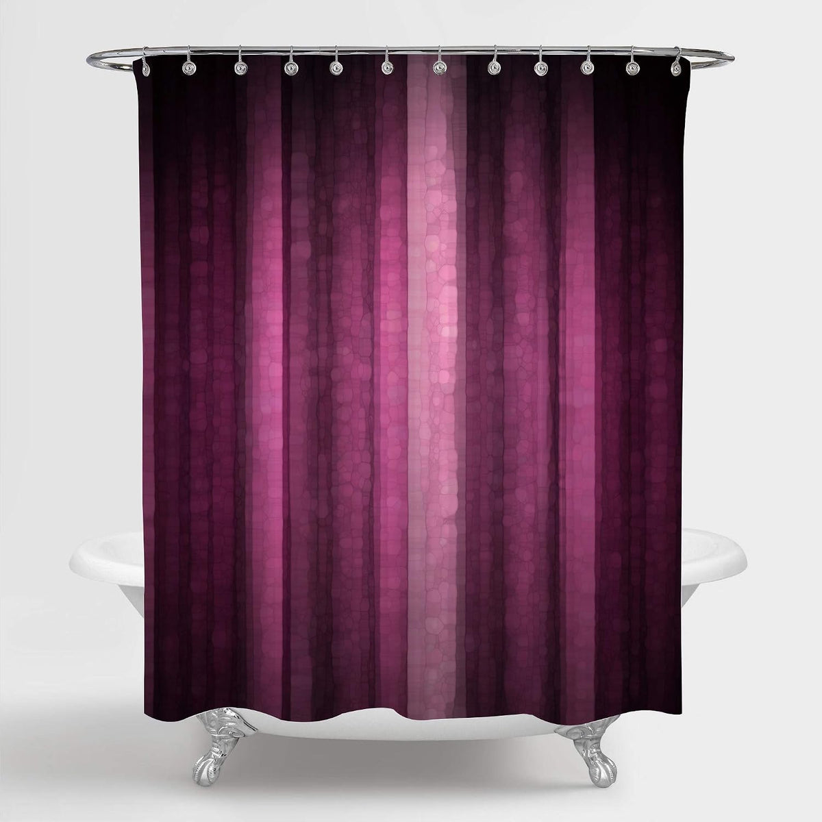 Pink Abstract Ombre Striped Shower Curtain,72x72